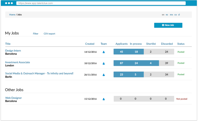 Manage all selection processes in one place